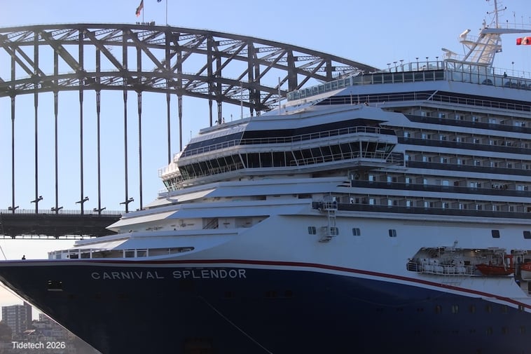 Carnival Splendor in front of Sydney Harbour Bridge
