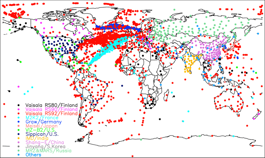 Global-distribution-of-radiosonde-stations-and-ship-reports-collocated-within-7-h-and-250