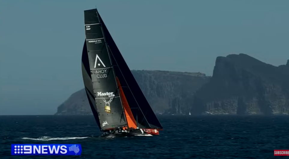 Master Lock Comanche - 2025 Rolex Sydney to Hobart Yacht Race 1 - image from 9 News Youtube