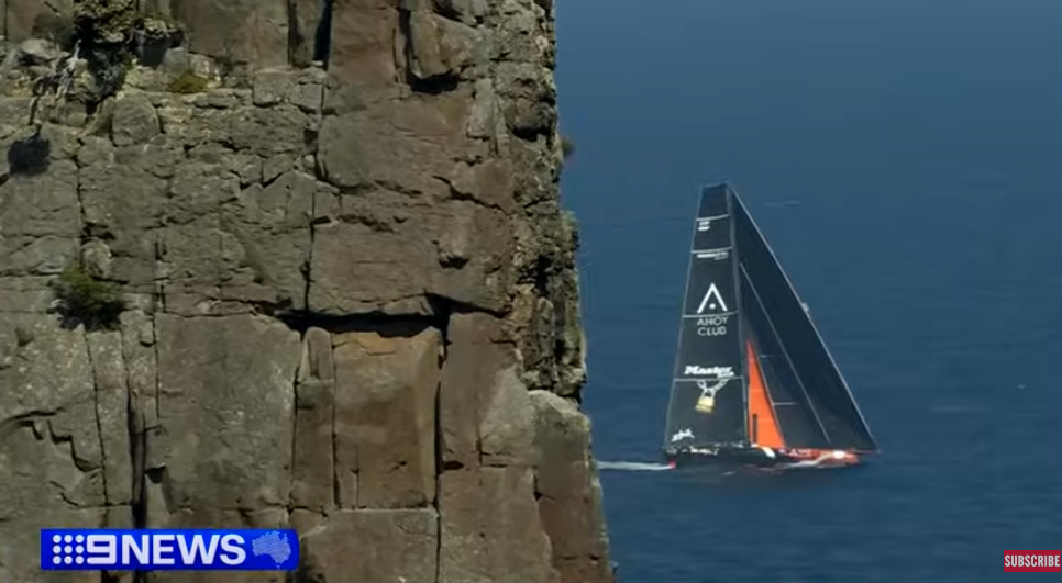Master Lock Comanche - 2025 Rolex Sydney to Hobart Yacht Race 2 - image from 9 News Youtube